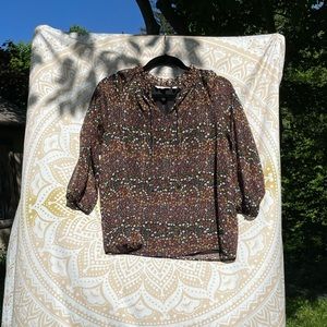 Black Chiffon Floral Blouse